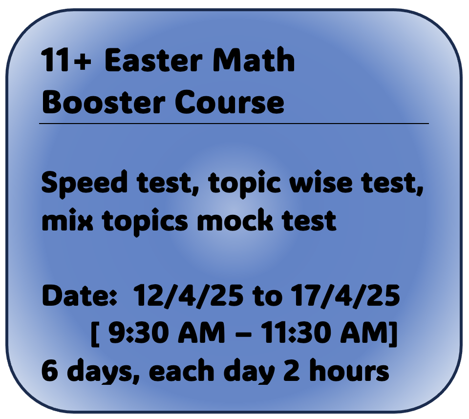 11+ Easter Math Booster Course